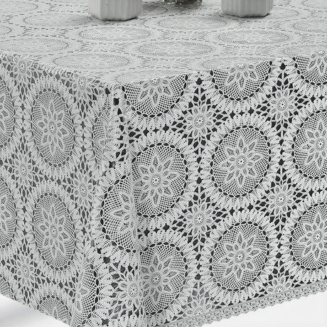 Blondvaxduk Dagny - Vit duk i spets med stjärnor