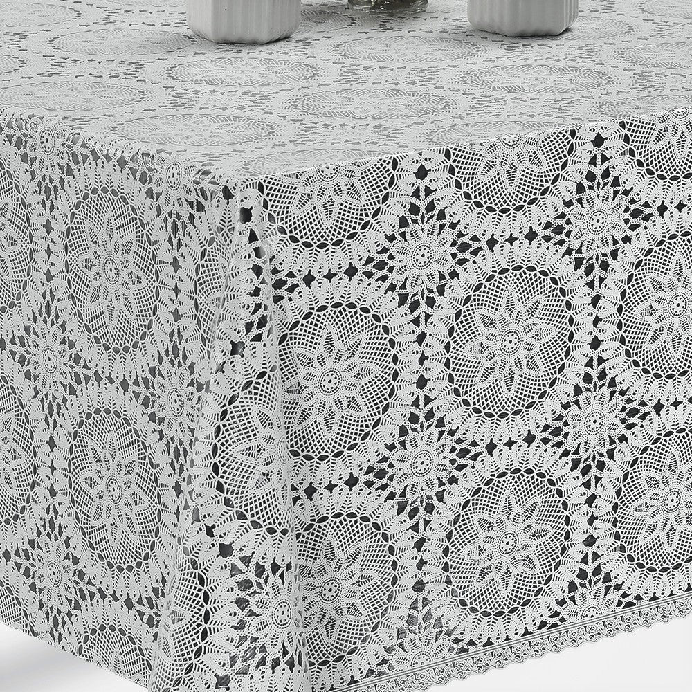 Blondvaxduk Dagny - Vit duk i spets med stjärnor