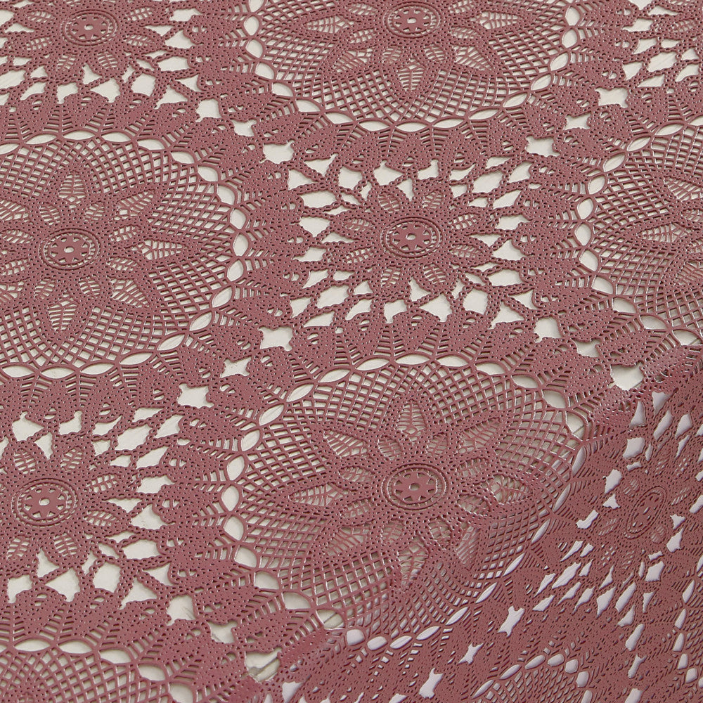 Spetsvaxduk Dagny - Mörk gammalrosa duk i spets med stjärnor