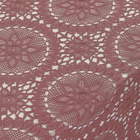 Spetsvaxduk Dagny - Mörk gammalrosa duk i spets med stjärnor