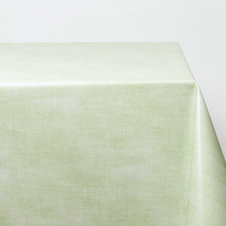 Note Vårgrön - enfärgad slät vaxduk med linnelook