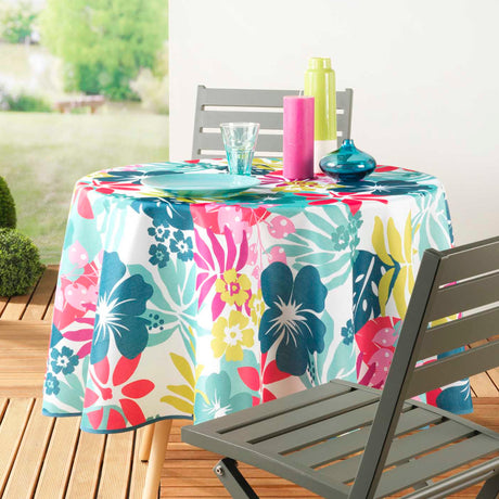 Hawai White  - Ø 180 cm, rund tygduk med fläckskydd