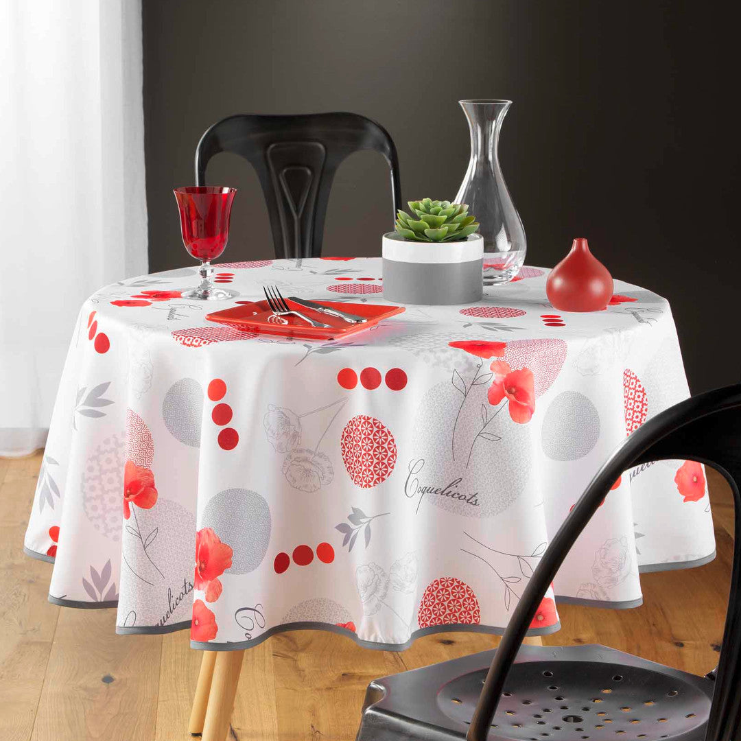 Pavotine - Ø 180 cm, rund duk med fläckskydd