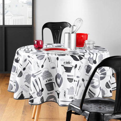 Kitchen - Ø 180 cm, rund duk med fläckskydd