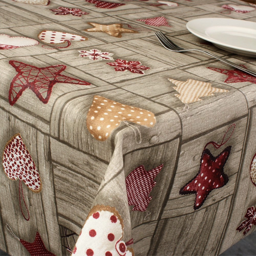 Juldekorationer - Jultextilvaxduk 137 cm bred