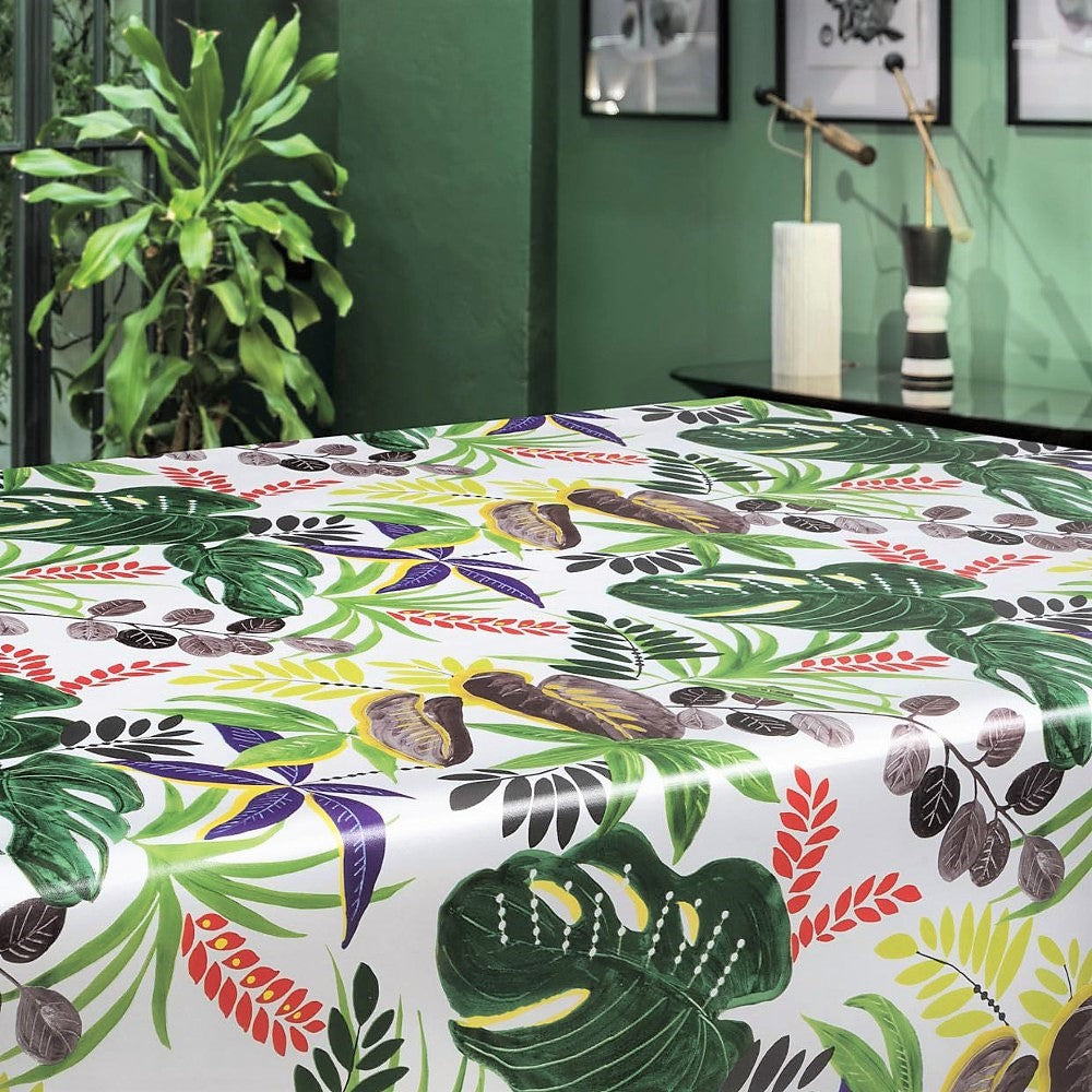 Monstera-fantasi -vaxduk med blad i härliga färger miljöbild