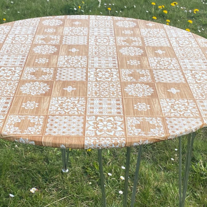 Kakler Gylden Brun - Rund vaxduk med resår