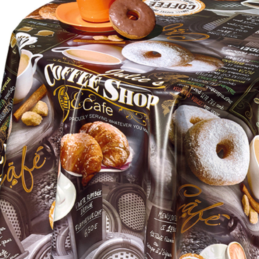 70A Vaxduk Coffee Shop, vaxduk med kaffe och kakor