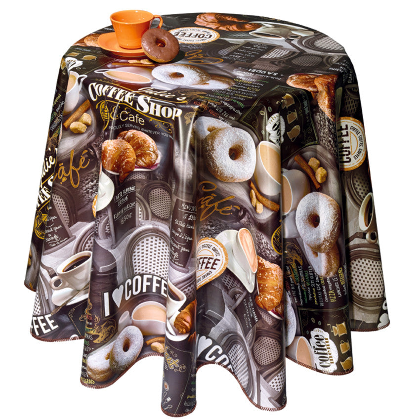Coffee Shop, snygg vaxduk med kaffemotiv, 140 cm bred
