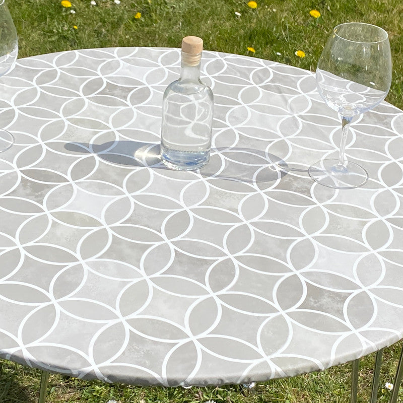 Circle Graphics Grå - Rund vaxduk med resår