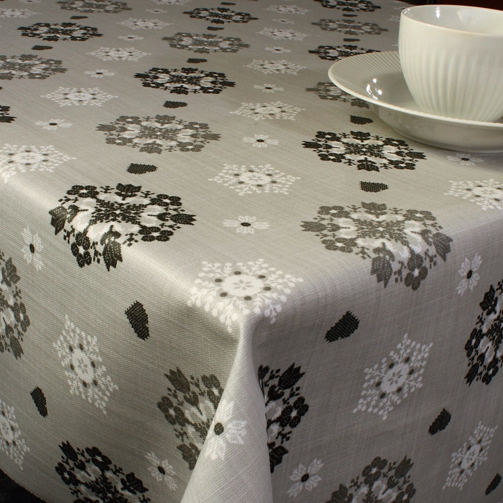 Giboulee Grå - Textilvaxduk från Laura Lancelle - 155 cm bred