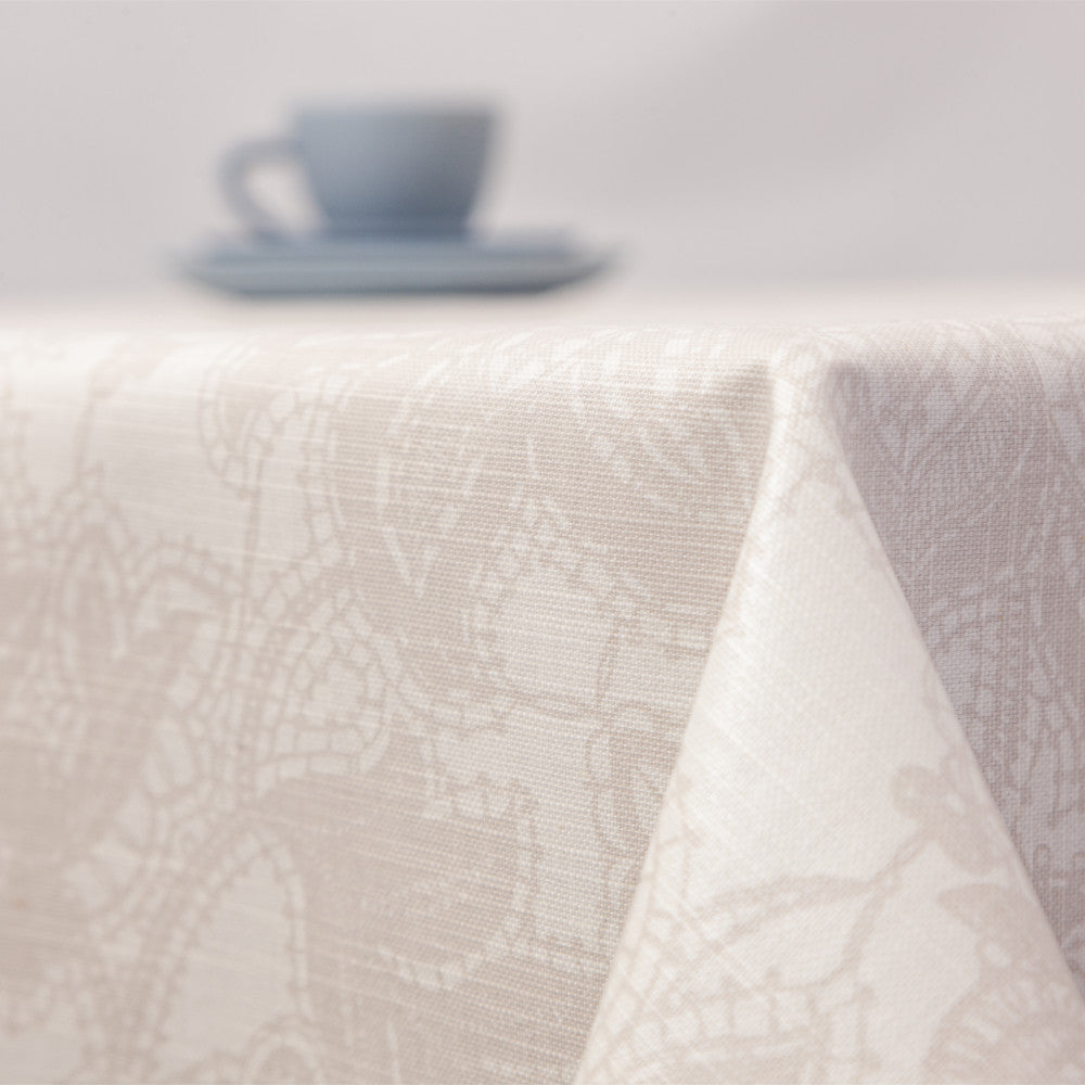 Milo Natur - Textilvaxduk i 100% bomull med blommönster