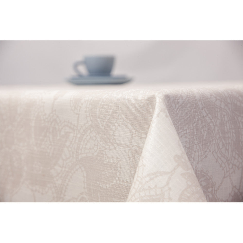 Milo Natur - Textilvaxduk i 100% bomull med blommönster