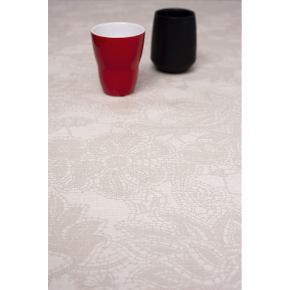 Milo Natur - Textilvaxduk i 100% bomull med blommönster