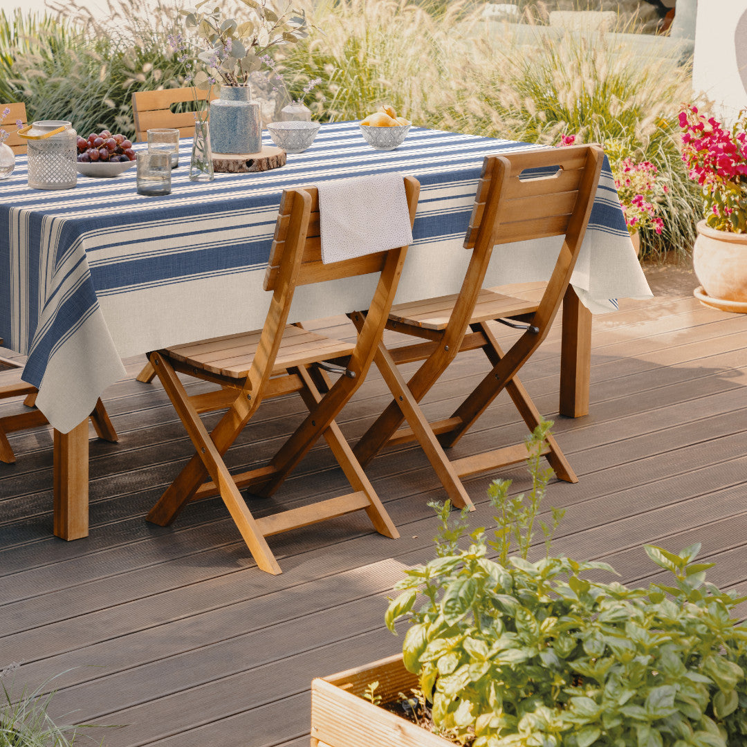 Bretonia, extra kraftig vaxduk med blå ränder, inredning 1