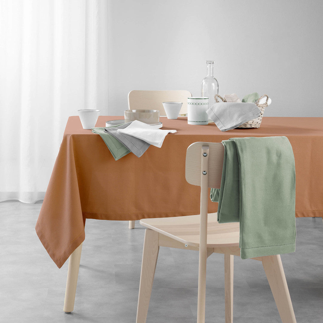 Charline Mocha – Enfärgad bomullsduk 140 x 240 cm, miljö
