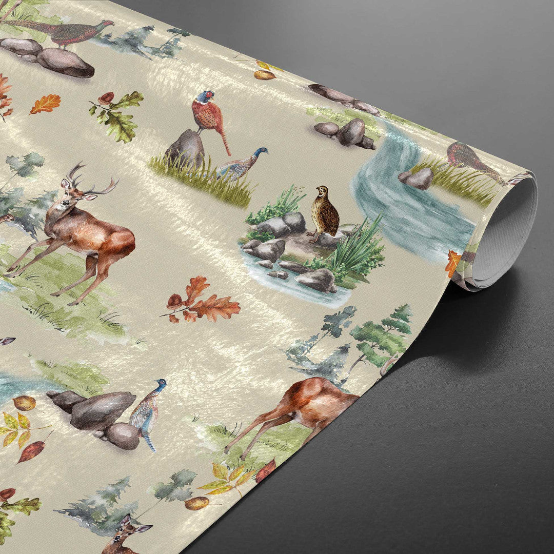 Chasse – Vaxduk med rådjur, fåglar och höst i skogen