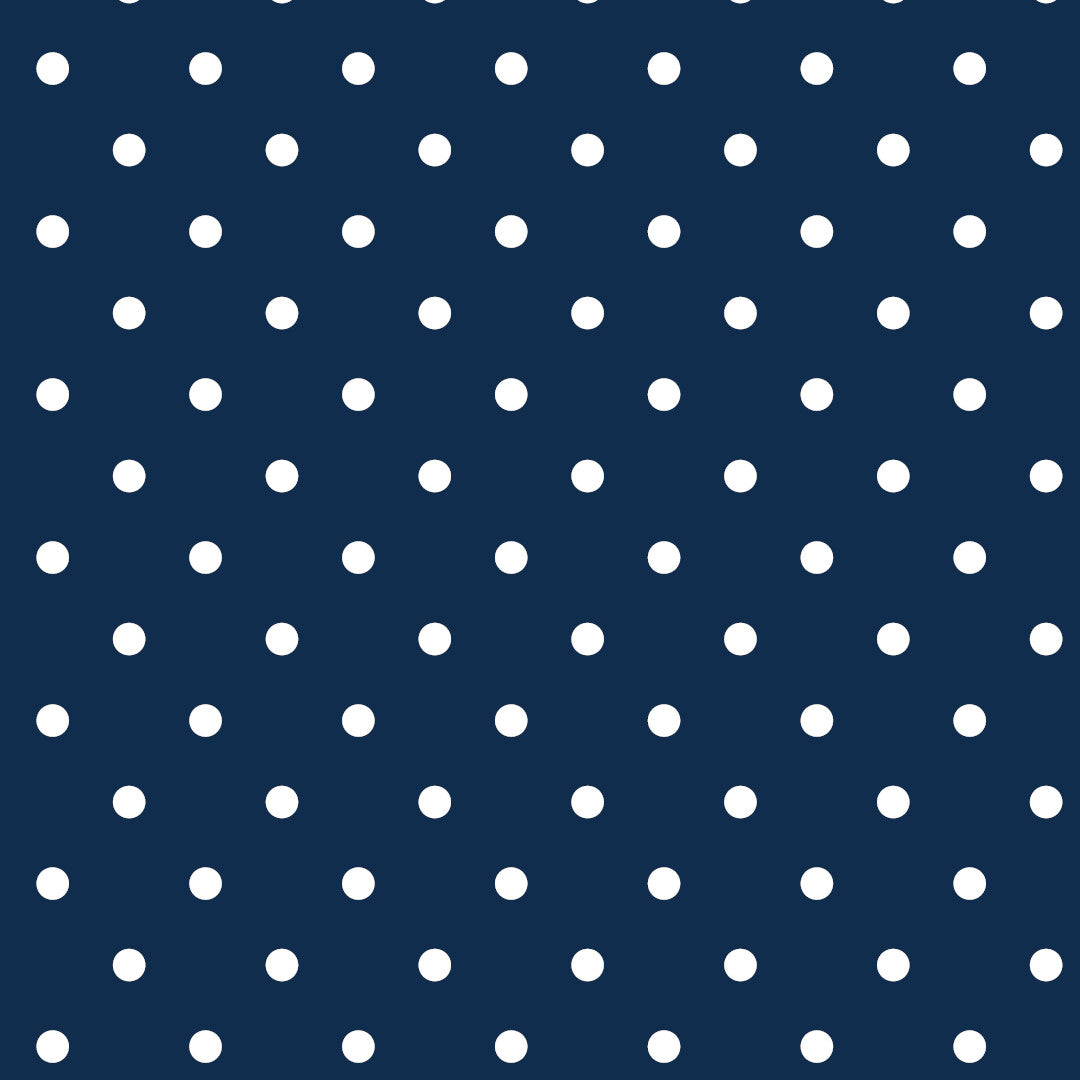 Classic Dot Blå - Vaxduk med vita prickar, mönster