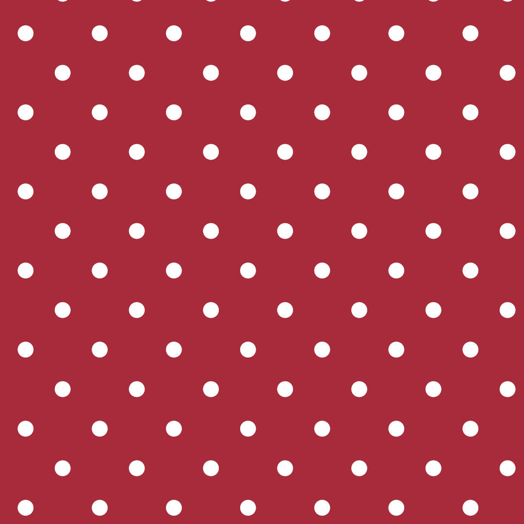 Classic Dot Röd - Vaxduk med vita prickar, mönster