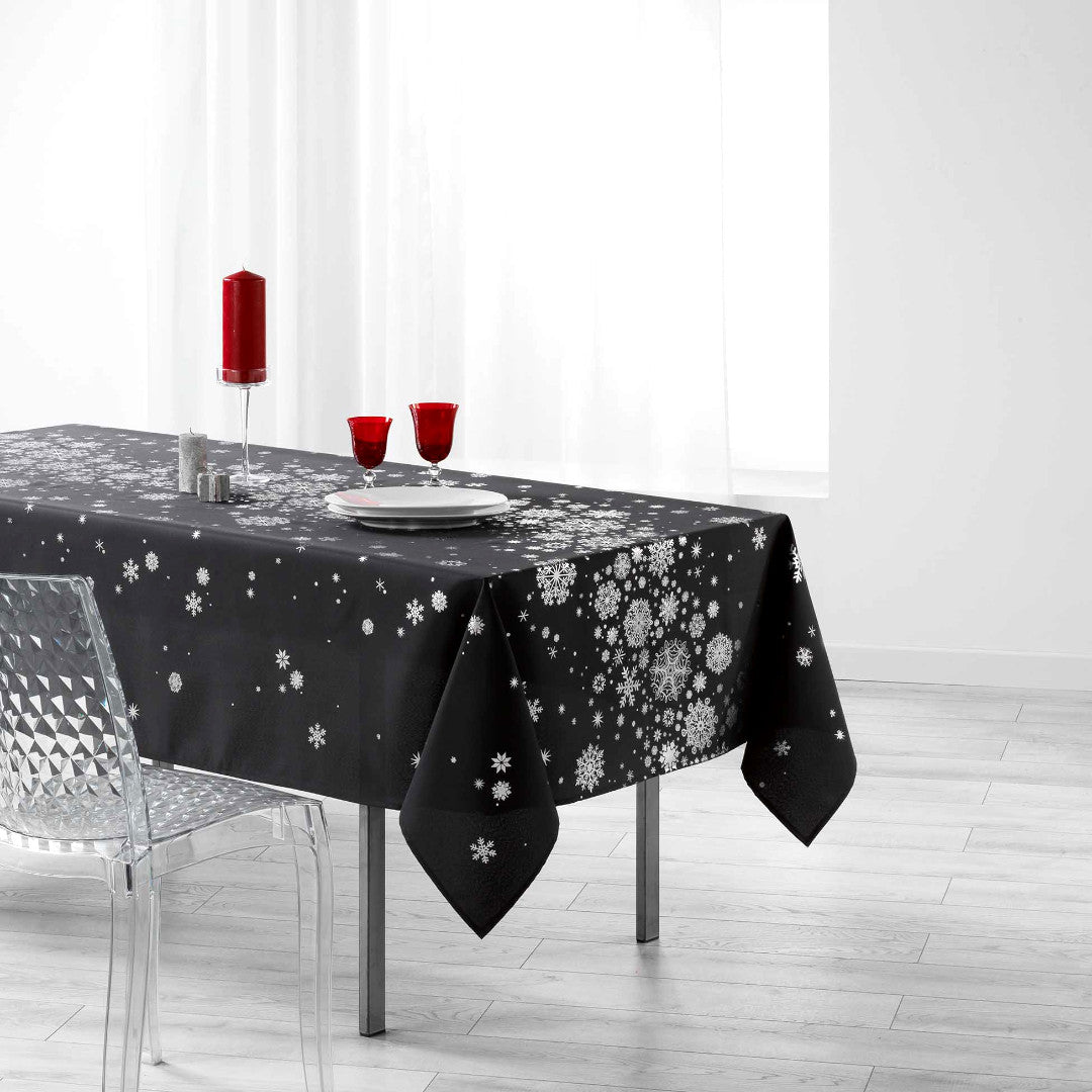 Constellation Snö himmel Antracit - Julbordsduk med fläckskydd, 150 x 300 cm