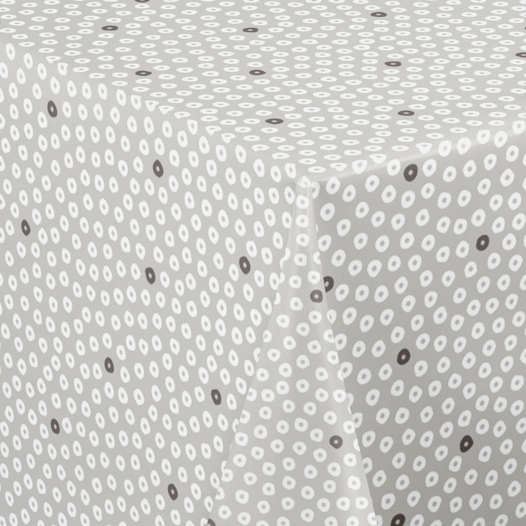 Dotti Earl Grey – Vaxduk med grafiskt prickmönster, 160 cm bred, hörn