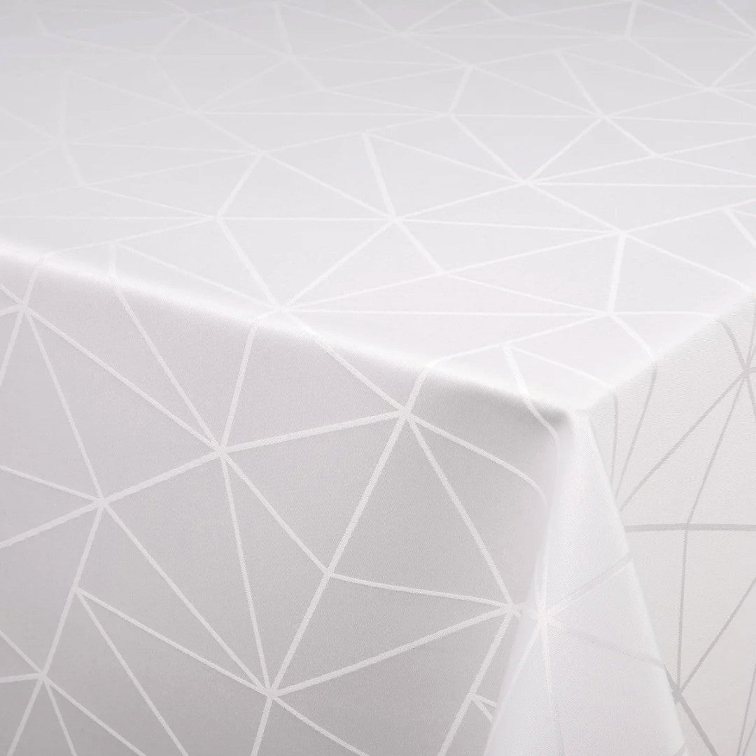 Engholm Tilde Rund Damastduk, vit Ø 180 cm