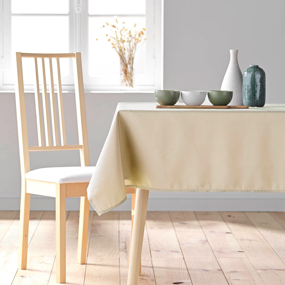 Essentiel Naturel - Enfärgad rektangulär duk 140 x 300 cm, inspirationsbild