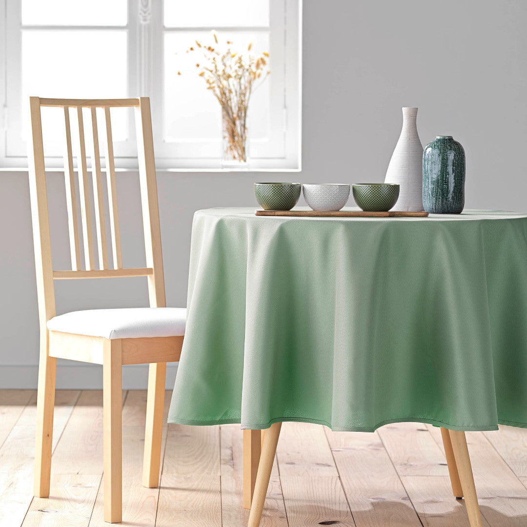 Essentiel Sauge - Enfärgad rund duk Ø 180 cm, i miljö