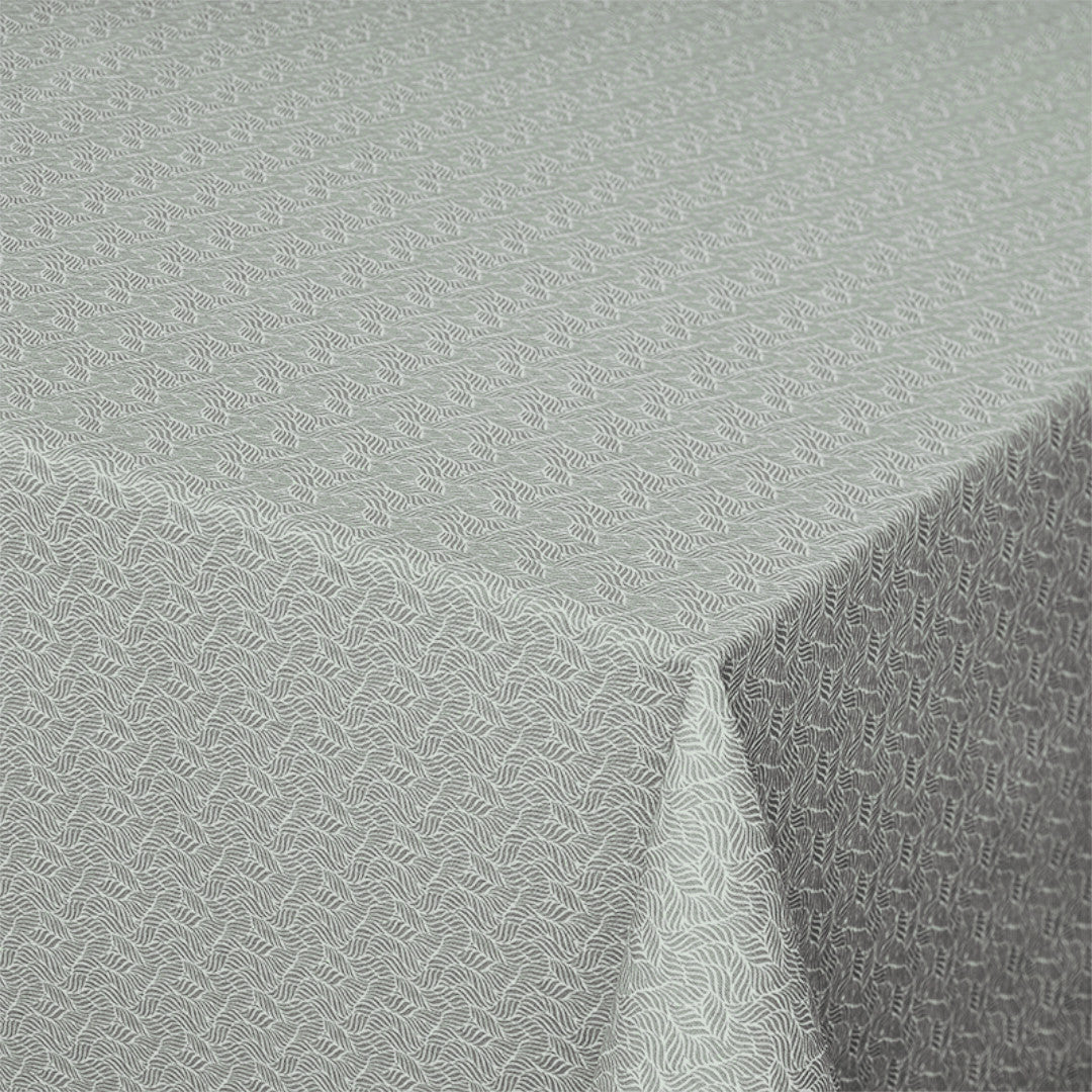 Estes Bølgeblad Dovgrön - textilvaxduk med glidskydd, 160 cm bred, hörn