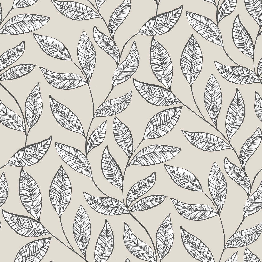Evora Naturel - Vaxduk med botaniskt lövmönster, mönster