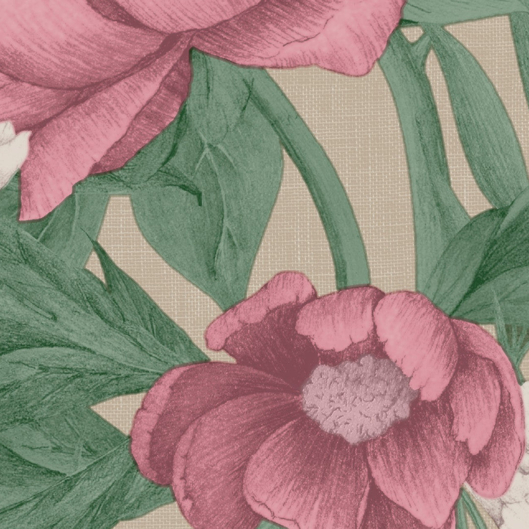 Florea Creme – Extra kraftig vaxduk med textillook, mönster