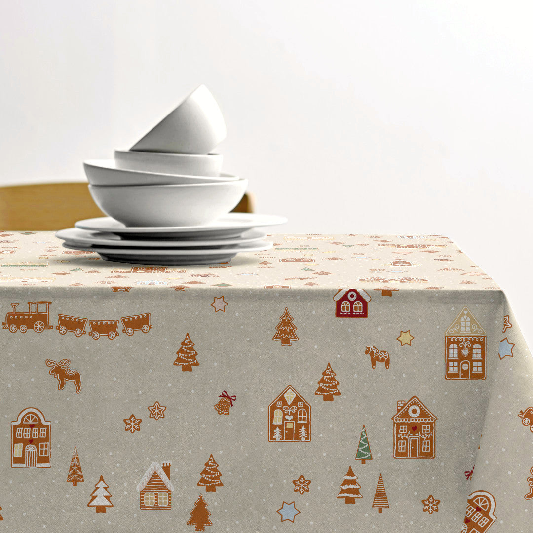 Gingerbread julduk - Södahl textilvaxduk i 100 % bomull med glidskydd