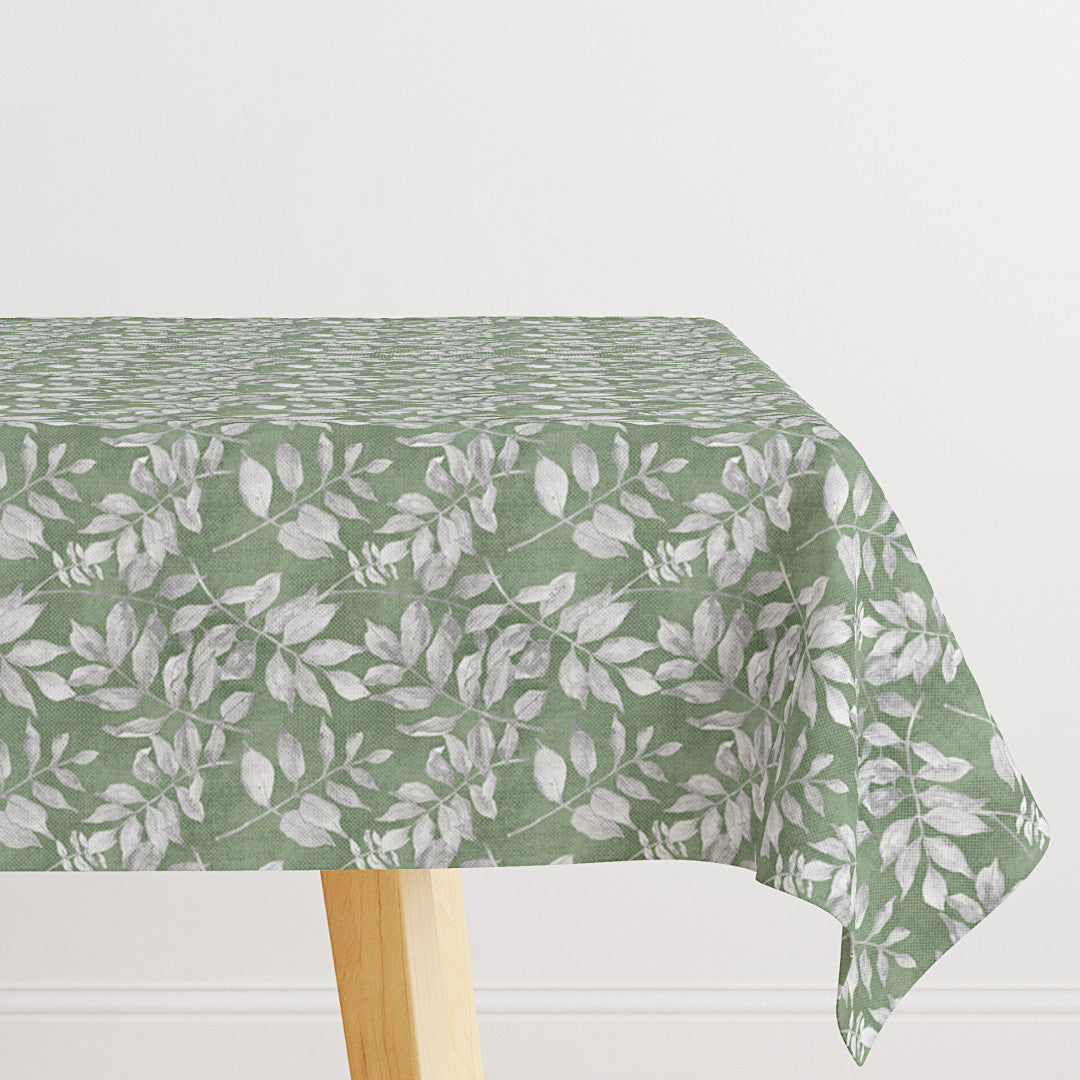Giordano Salvieblad – textilvaxduk i gröna nyanser med bladmönster, hörn