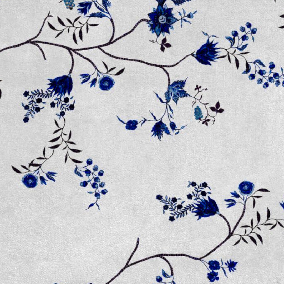 Grace Navy Blue – textilvaxduk, mönster