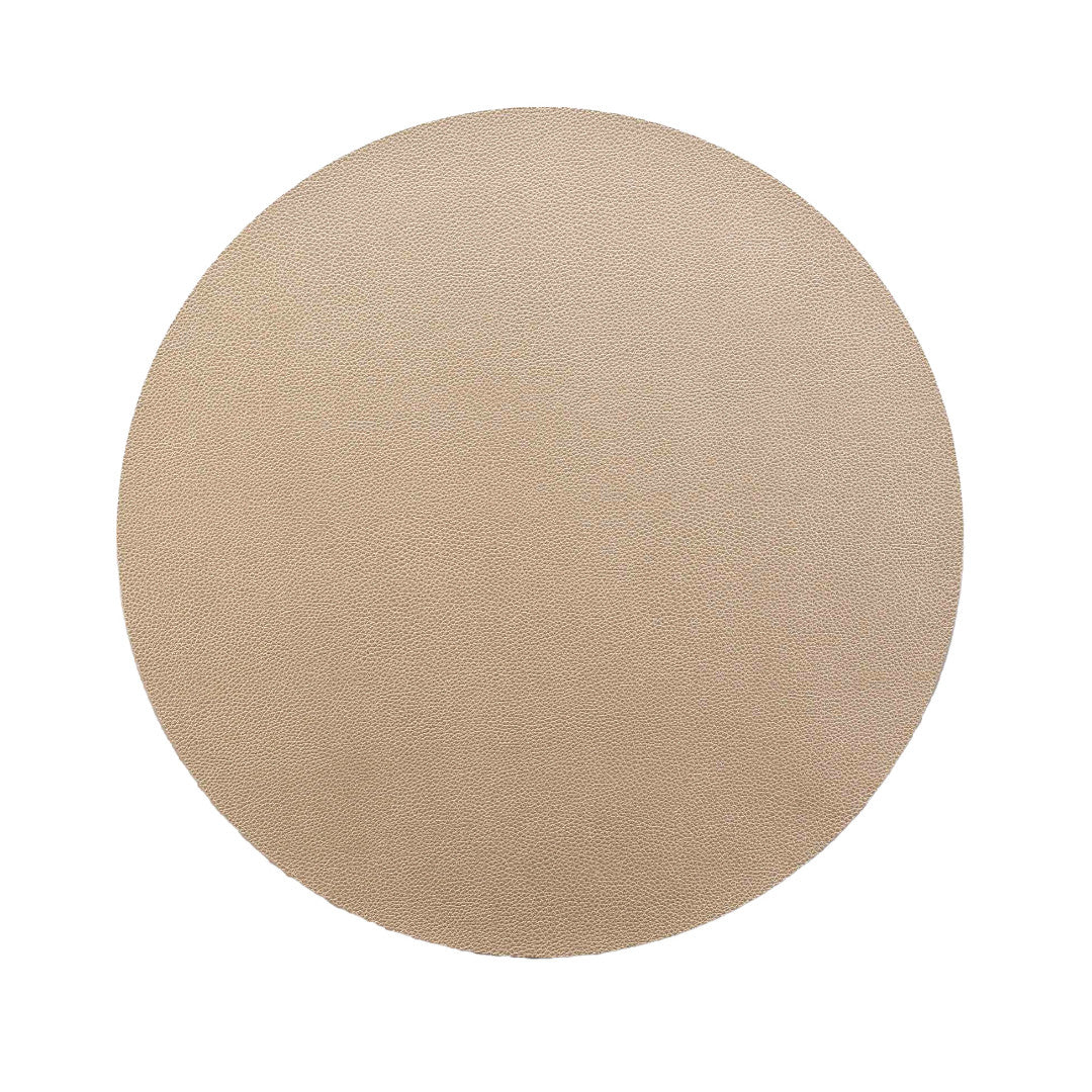 Granis Gold – Rund bordstablett i konstläder Ø 38 cm, vändbar