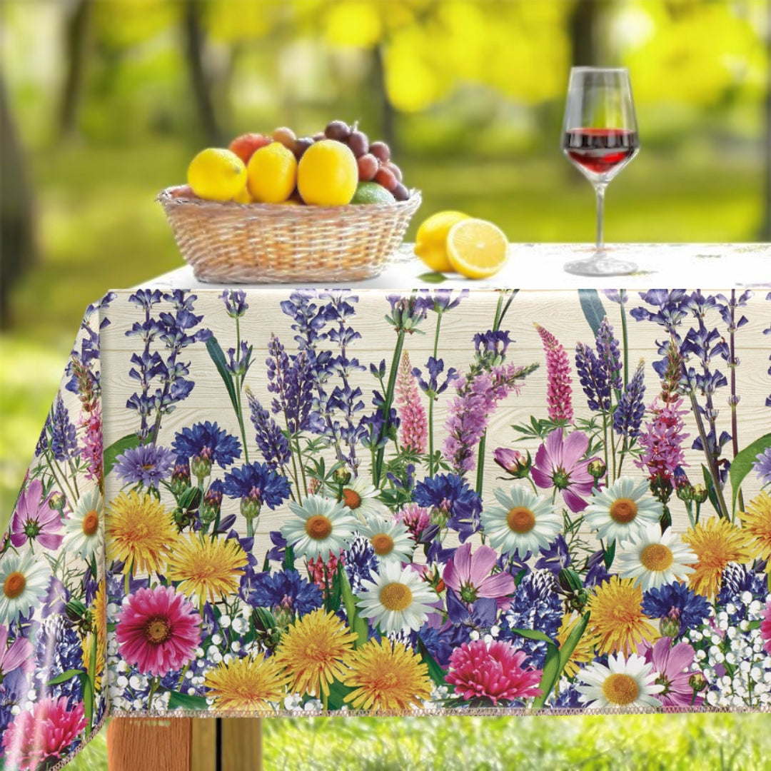 Vägkanten - Vaxduk med vilda blommor, trädgård