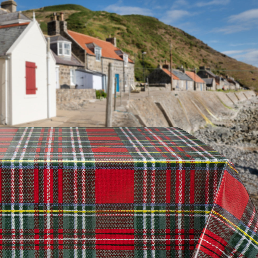 Highland Red – Vaxduk med klassiska skotska rutor, miljö