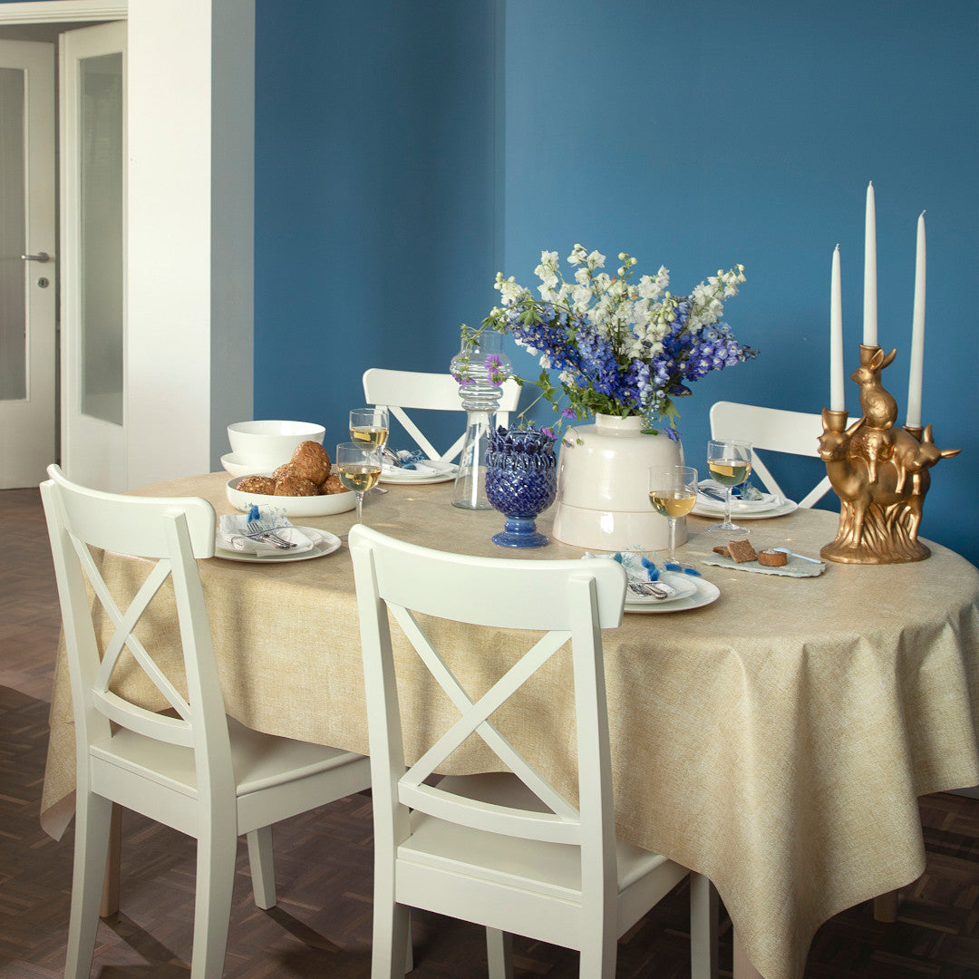 Illusion Demi Gold – Captain Cook vaxduk med linnelook miljö