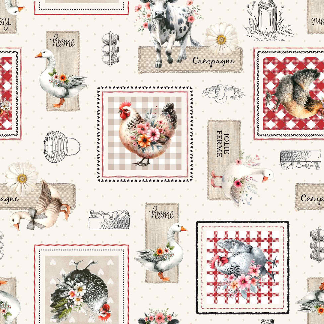 Jolie Ferme – Vaxduk med lantlig charm och franska detaljer, mönster
