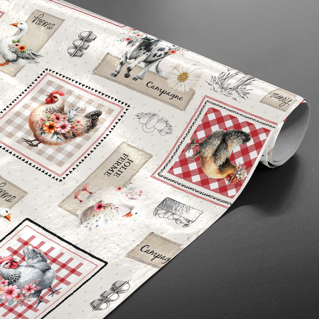 Jolie Ferme – Vaxduk med lantlig charm och franska detaljer, rulle