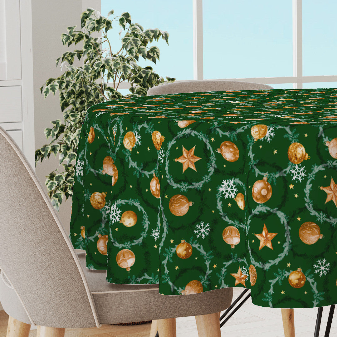 Julkulor & Kransar – Rund grön julvaxduk