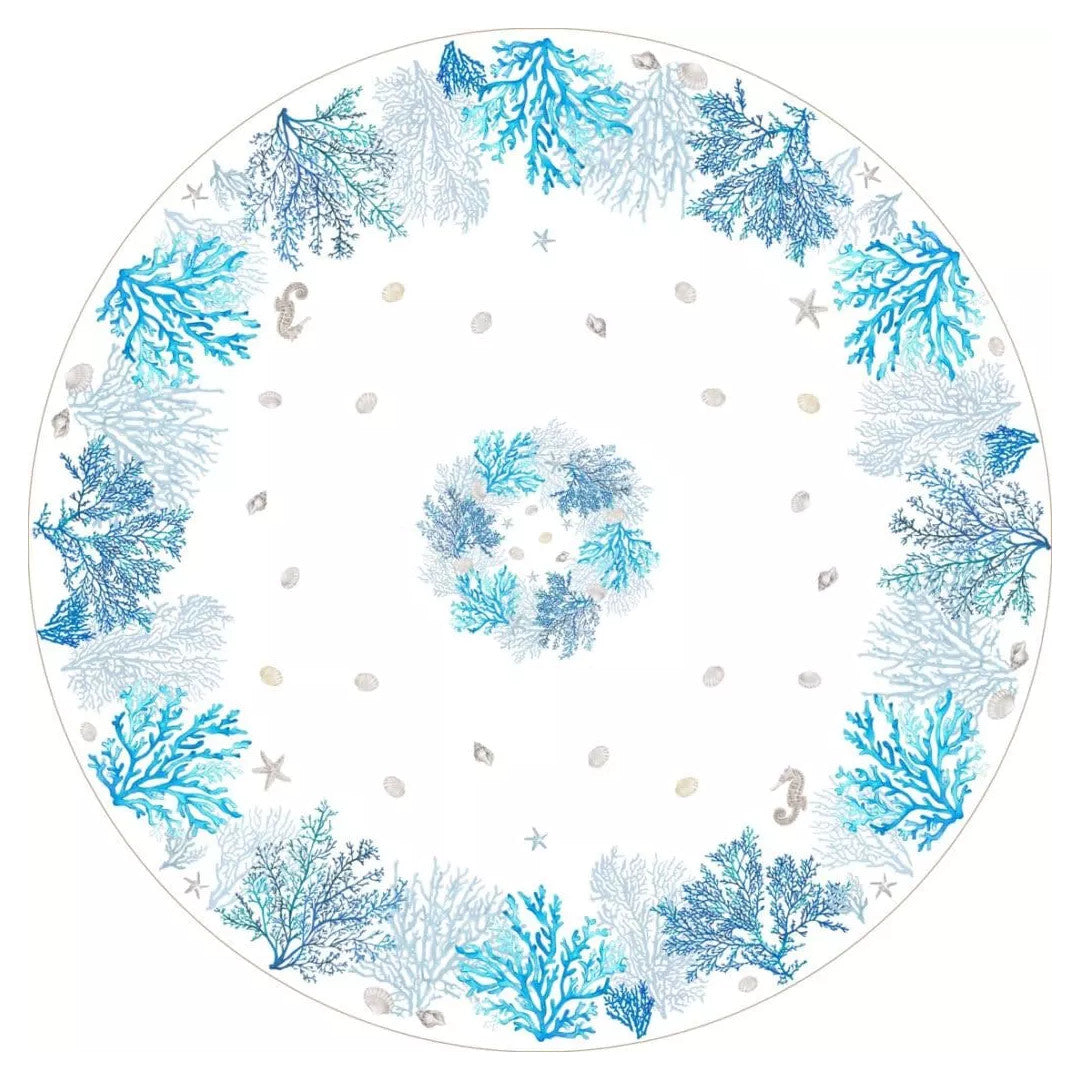 Lagon Blå - Rund provenceduk Ø 180, mönster