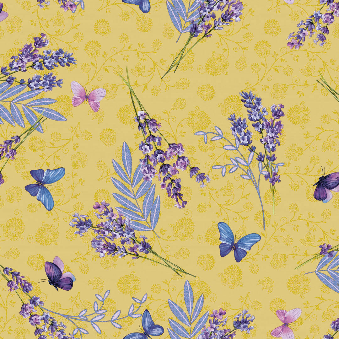 Lavender Soleil – Färgglad vaxduk med lavendel och fjärilar