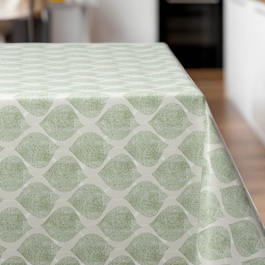 Leafy Soft Green - Vaxduk med mjukt grafiskt uttryck