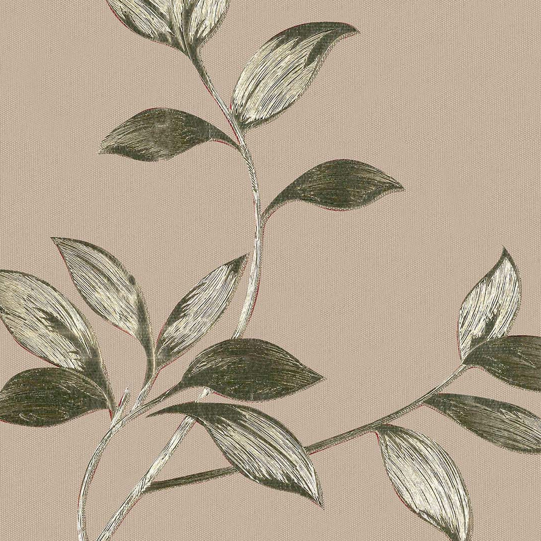 Liane Golden Vine – Vaxduk med bladrankor i gröna och gyllene nyanser, mönster