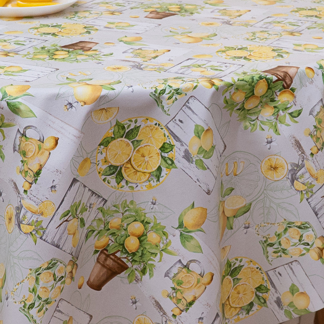 Limoncello Garden – Vaxduk med citrondesign, närbild