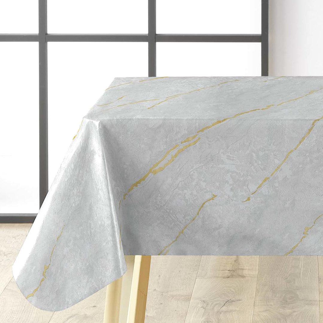 Lustral Metallic – Elegant vaxduk med marmorstruktur och guldådror, hörn
