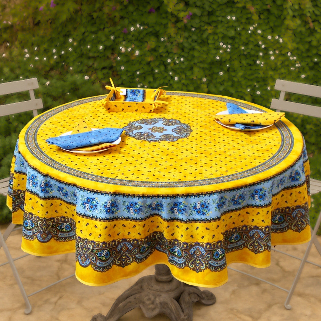 Marat d´Avignon Tradition Gul - Rund akrylbelagd provenceduk Ø 180, miljö