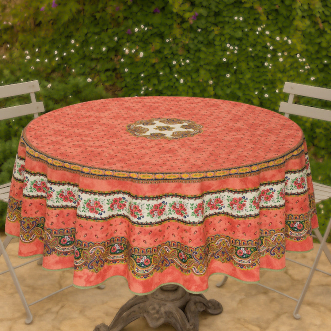 Marat d´Avignon Tradition Orange - Rund akrylbelagd provenceduk Ø 180