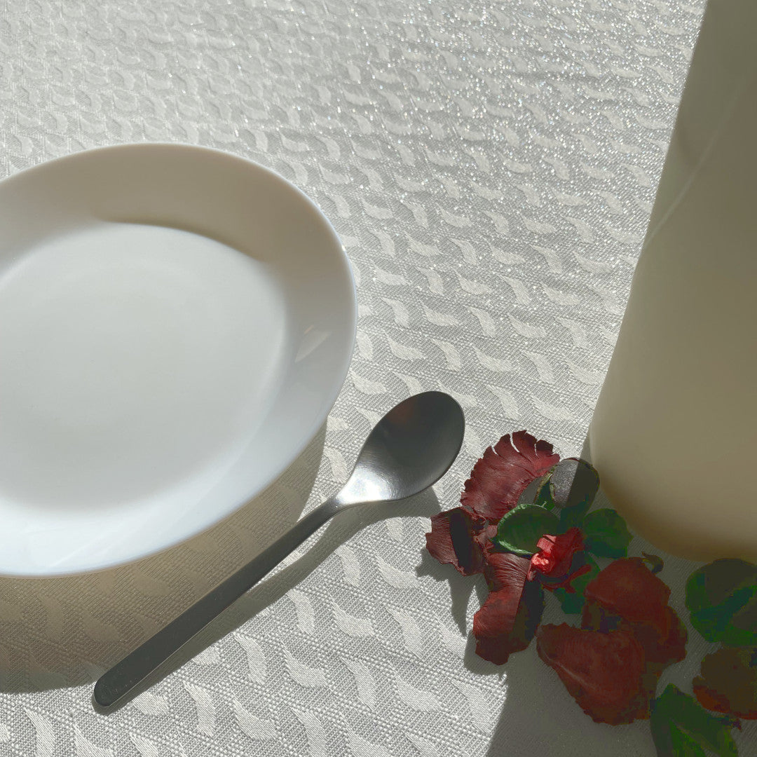 Munch Plata Silverblad - Elegant textilvaxduk med silver lurex